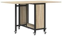 vidaXL Esstisch Faltbarer Esstisch mit Rollen 130 x 80 x 76,5 cm Stahl PB (1-St)