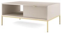 Masseno Couchtisch STELLARE 104 cm Kaffeetisch mit 2 Schubladen Kaschmir
