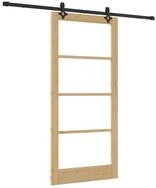 vidaXL Haust&uuml;r Schiebet&uuml;r Natur 93 x 202 cm Massivholz Kiefer und Glas (1-St)