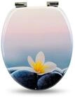 Sanfino WC-Sitz "Flower & Stones&ldquo; Premium Toilettendeckel mit Absenkautomatik...