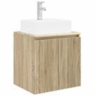 vidaXL Badezimmerspiegelschrank Wandmontierte Waschtisch Sonoma-Eiche 49,5 x 41...