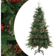 vidaXL K&uuml;nstlicher Weihnachtsbaum, K&uuml;nstlicher klappbarer Weihnachtsbaum mit