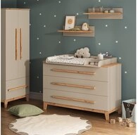 VitaliSpa&reg; Wickelkommode Malia, Cashmere/Eiche/Artisan, 133.2 x 98 cm mit 3