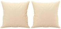 vidaXL Zierkissen Zierkissen 2 Stk. Creme 40x40 cm Stoff, (1 St)