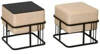 en.casa Sitzhocker (2er Set), &raquo;Tas&laquo; mit Tischfunktion gepolstert quadratisch...