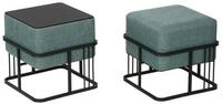 en.casa Sitzhocker (2er Set), &raquo;Tas&laquo; mit Tischfunktion gepolstert quadratisch...