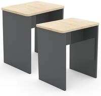 VCM Essgruppe 2er Set Hocker Esal H. 45 x B. 40 x T. 30 cm, (Set, 2-tlg., 2x...