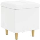 vidaXL Barhocker Ottoman mit Stauraum Wei&szlig; 40 x 40 x 45 cm Kunstleder (1 St)