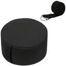 relaxdays Yogakissen Meditationskissen Set mit Yogagurt, schwarz