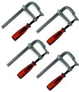 VaGo-Tools Schraubzwinge 4x Ganzstahl-Schraubzwinge Tischzwinge 300x120mm