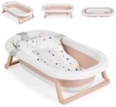 Moni Babybadewanne Palma, 74 cm, faltbar, Badekissen, Schwamm, Ablaufloch,...