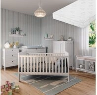 VitaliSpa&reg; Babybett Ajaton, Wei&szlig;, 144.4 x 83 cm mit Matratze, 2-tlg.