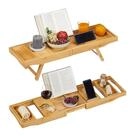 relaxdays Badewannenablage & Serviertablett 2in1