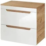 Lomadox Waschbeckenschrank LUTON-56 wei&szlig; mit Wotan Eiche Nb. 61/61,5/46 cm...