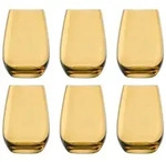 ich-zapfe Glas Farbige Trinkgl&auml;ser ELEMENTS 6er-Set, Bernstein, 465 ml