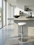 KADIMA DESIGN Barhocker Barhocker WL1.294 Wei&szlig; Edelstahl h&ouml;henverstellbare