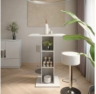 Vicco Bartisch Repose, Wei&szlig;, 75 x 75 cm mit 2 Barhockern (3-St)
