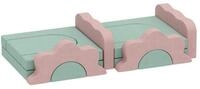 AIYAPLAY Kindersofa Schaumstoff Bausteine 12 St&uuml;ck B&auml;llebad Cordoptik gr&uuml;n