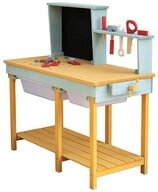 HOME DELUXE Spielwerkbank Werkbank aus Holz TOOL, Outdoor Kinderwerkbank, Holz