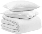 vidaXL Bett Bettdecken Set mit Kissen 3 stk. Wei&szlig; Daunenfeder (3-tlg)