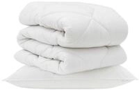 vidaXL Bett Bettdecke mit Kissen 2 Stk. Wei&szlig; Mikrofaser (2-tlg)