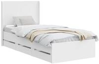 vidaXL Bett Bettgestell mit Stauraum und Kopfteil Wei&szlig; 90 x 200 cm (1-tlg)