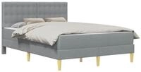 vidaXL Bett Bettgestell mit Matratze Hellgrau 140 x 200 cm Stoff (1-tlg)