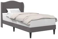 vidaXL Bett Bettrahmen mit Kopfteil Grau 100 x 200 cm Kunstleder (1-tlg)