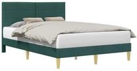 vidaXL Bett Bettrahmen mit Kopfteil Dunkelgrau 153 x 203 cm Stoff (1-tlg)