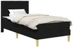 vidaXL Bett Bettgestell mit Matratze mit Kopfteil Schwarz 80 x 200 cm Stoff...