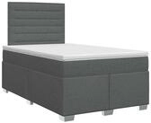 vidaXL Bett Boxspringbett mit Matratze Dunkelgrau 120 x 200 cm Stoff (1-tlg)