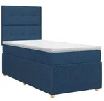 vidaXL Bett Boxspringbett mit Matratze mit Kopfteil Blau 100 x 200 cm Stoff...