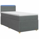vidaXL Bett Boxspringbett mit Matratze Dunkelgrau 80 x 200 cm Stoff (1-tlg)