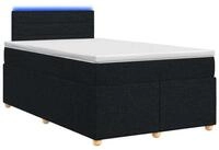 vidaXL Bett Boxspringbett mit Matratze Schwarz 120 x 200 cm Stoff (1-tlg)