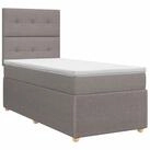 vidaXL Bett Boxspringbett mit Matratze mit Kopfteil Taupe 90 x 190 cm Stoff...