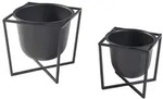 en.casa Blumenst&auml;nder (2 St), &raquo;Nordmaling&laquo; 2er Set Metall Schwarz schwarz