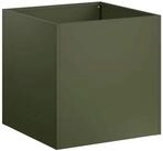 vidaXL Blumentopf Garten-Pflanzgef&auml;&szlig; Olivgr&uuml;n 45 x 45 x 45 cm Kaltgewalzter...
