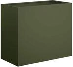 vidaXL Blumentopf Garten-Pflanzgef&auml;&szlig; Olivgr&uuml;n 60 x 30 x 40 cm Kaltgewalzter...