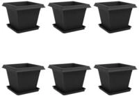 vidaXL Blumentopf Blument&ouml;pfe 6 stk. Schwarz Kunststoff (6 St)