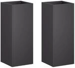 vidaXL Blumentopf Garten-Pflanzgef&auml;&szlig; 2 stk. Schwarz 20 x 20 x 50 cm (2 St)