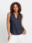Blusentop CASUAL LOOKS, Damen, Gr. 36, blau (marine, wei&szlig;, bedruckt), 100%...