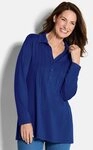GOLDNER Longshirt Kurzgr&ouml;&szlig;e: Halbarm Blusenshirt mit Hemdkragen Feminine Bluse mit