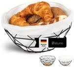 eluno Obstkorb, Brotkorb, Metall schwarz & Bambus &Oslash; ca. 30x14 H cm, Metall,...
