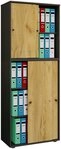 VCM Aktenschrank B&uuml;roschrank mit Schiebt&uuml;ren Lona B. 70 x H. 184 x mit 5...