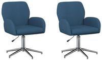 vidaXL B&uuml;rostuhl B&uuml;rost&uuml;hle 2 Stk. 54 x 58 x 90 cm Blau Stoff (2 St)