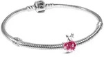 Pandora Silberarmband 21773, Damenarmband Silber Geschenkset Pinkfarbene...