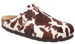 Rohde Alba Clog Hausschuh, Mule mit allover Kuhflecken Muster