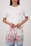 Monari Rundhalsshirt mit Buchstabenprint rosa|wei&szlig; XS (34)