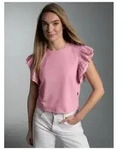 Trigema T-Shirt TRIGEMA Volant Shirt (1-tlg) lila XS (32/34)