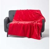 Plaid Wattierte Tagesdecke aus Samt, rot, 125 x 150 cm, Homescapes